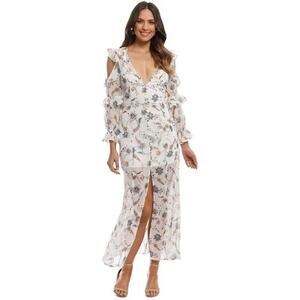 For Love & Lemons Elyse Ruffled Maxi Dress